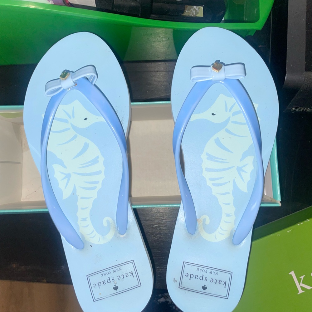 Kate Spade Light Blue Flip Flops